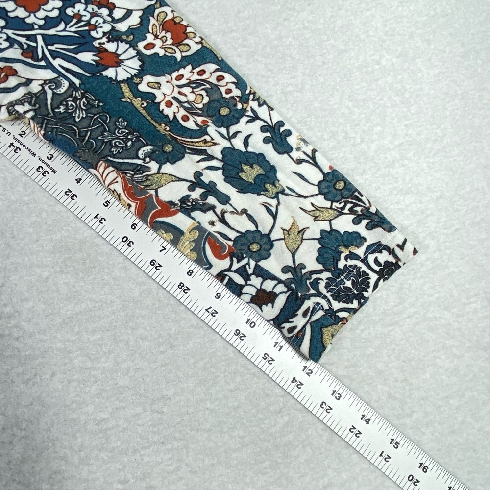 Chico's Paisley Floral Patchwork Top Womens 1 (M/8) Multicolor 3/4 Sleeve V Neck - Picture 12 of 12
